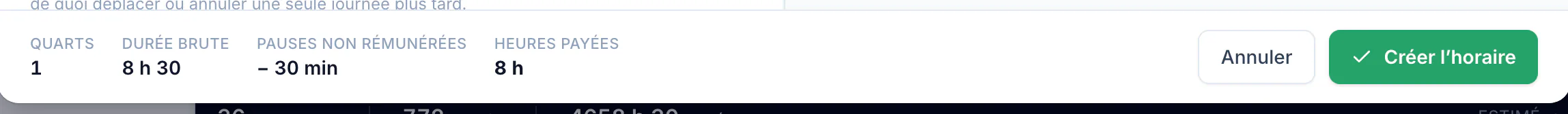 Read the total before saving · vue rapprochée