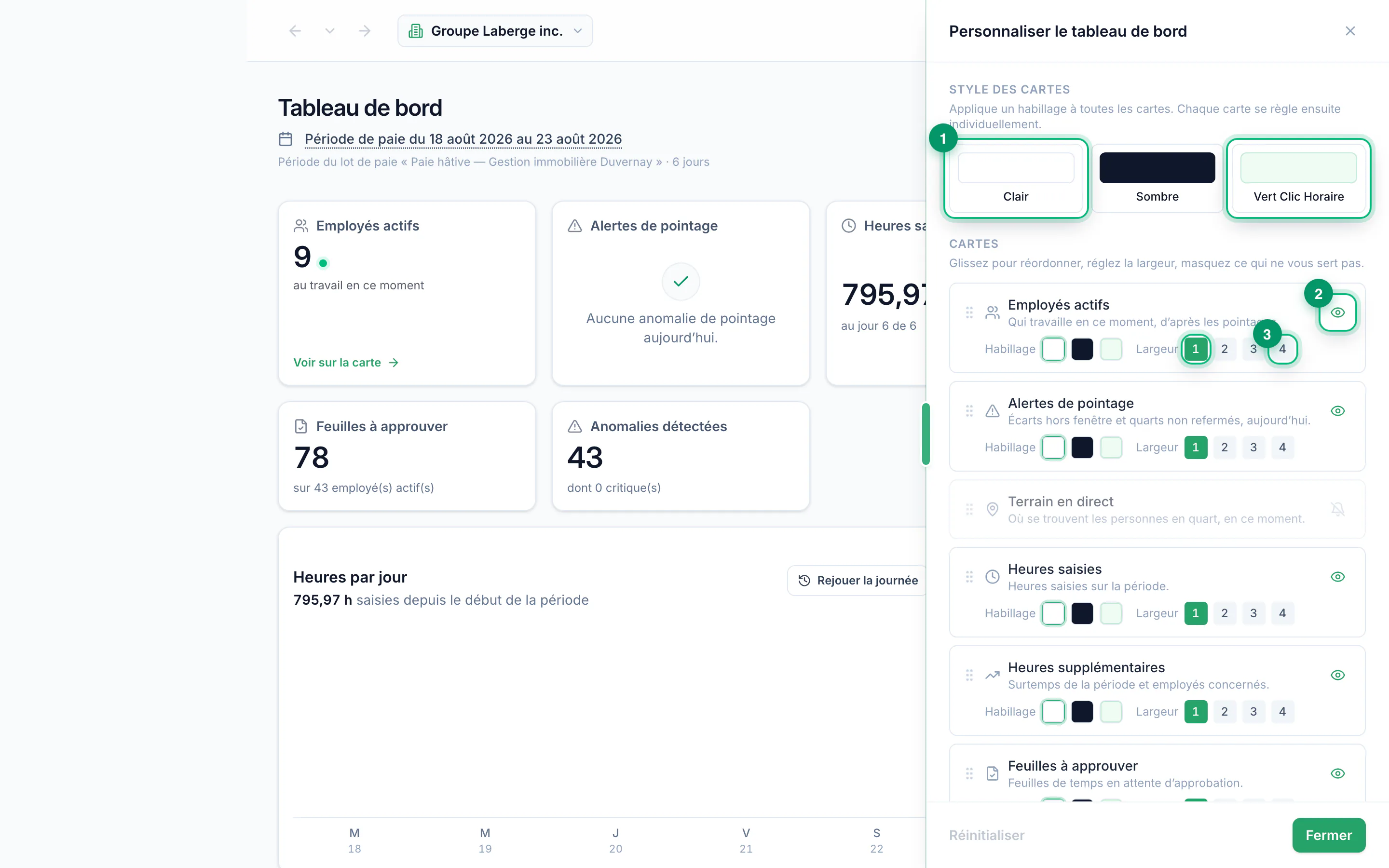 Reading your dashboard · Choose what the screen shows